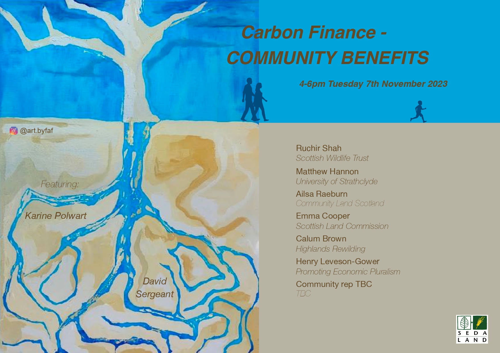 SEDA Land Carbon Finance 1: Community Benefits events poster