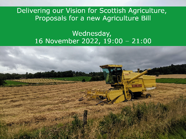 Combine harvester in field, Aberdeenshire