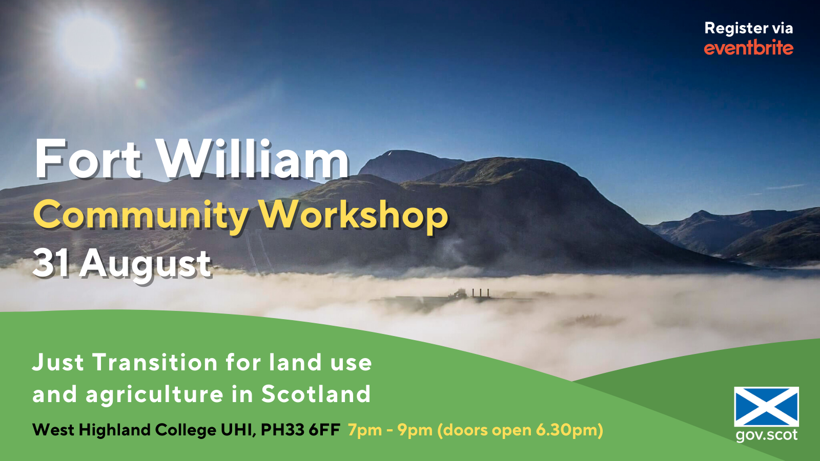 Land Use and Agriculture Just Transition Community Workshop - Fort William Flyer