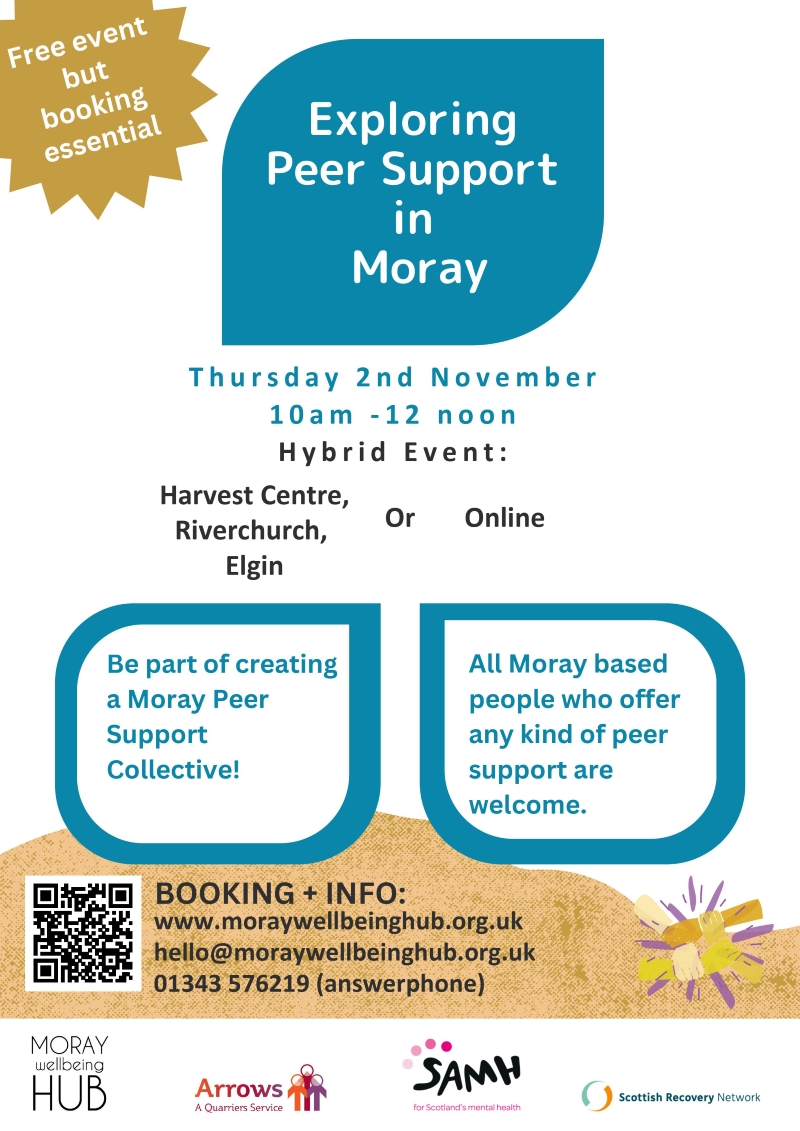 Exploring Peer Support Network in Moray - In Person and Online Flyer