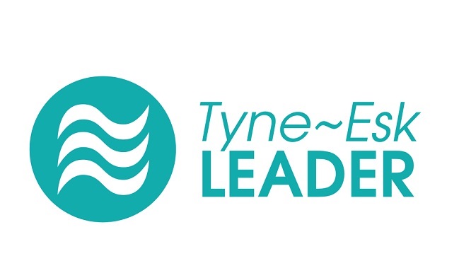 Blue logo with test saying Tyne Esk LEADER
