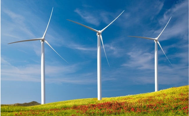 Photo of three wind turbines