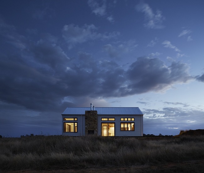 A modern home in a rural setting