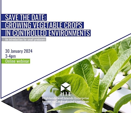 CEA Webinar - Growing vegetable crops in controlled environments event flyer