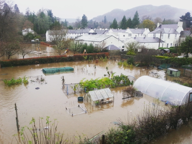 Flooding from the River Tay at Dunkeld