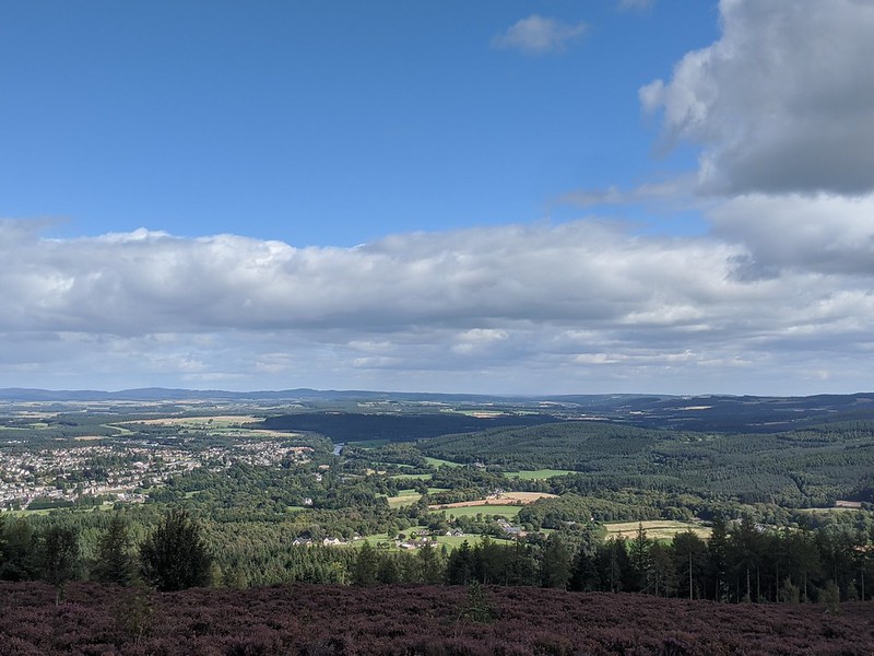 View from hilltop looking over rural Aberdeenshire