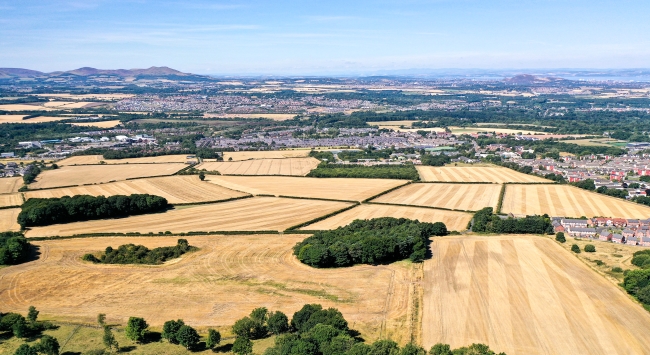 Aerial images of crop fields in Midlothian. Photographer Barrie Williams. Copyright of Scottish Government.