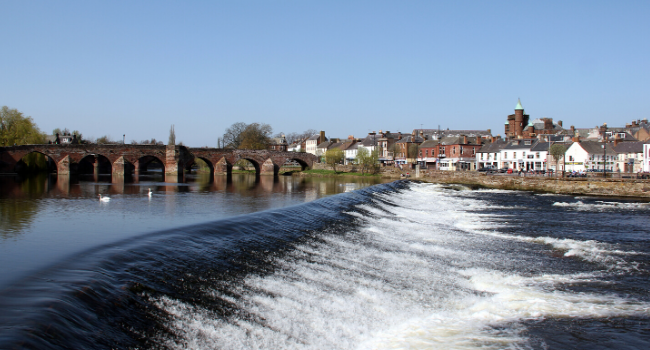 Dumfries townscape with river in foreground