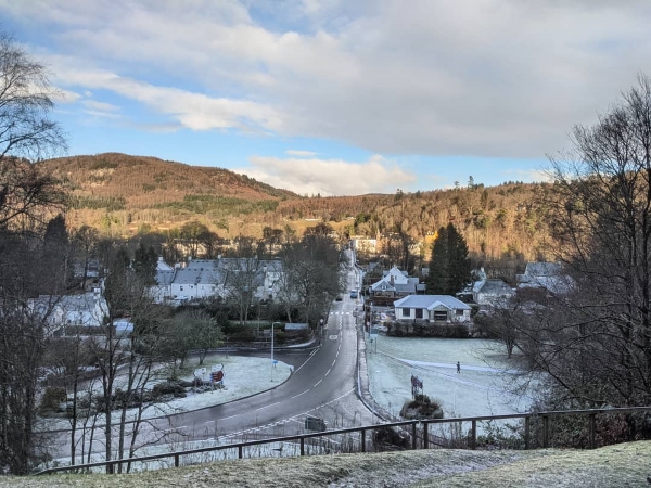View of houses in rural Perthshire