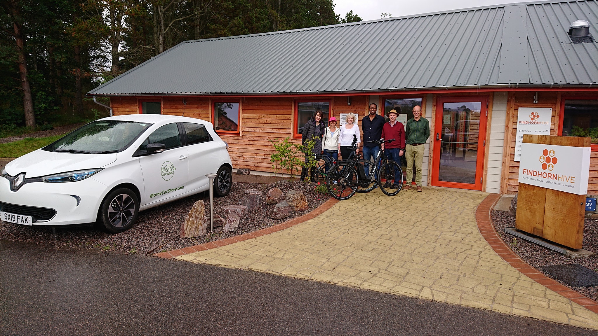 Findhorn Social Enterprise Hub with representations from Moray Carshare, Green Bridge Coffee Company