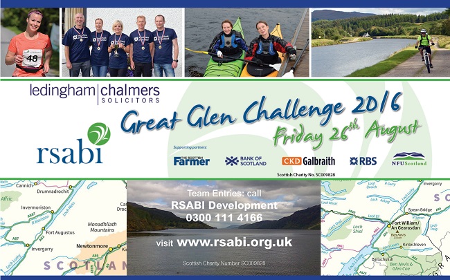 Collage of photos from Great Glen Challenge, including map of route