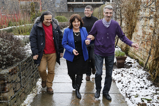 Social Security Minister Jeane Freeman on visit to Hidden Gardens Project