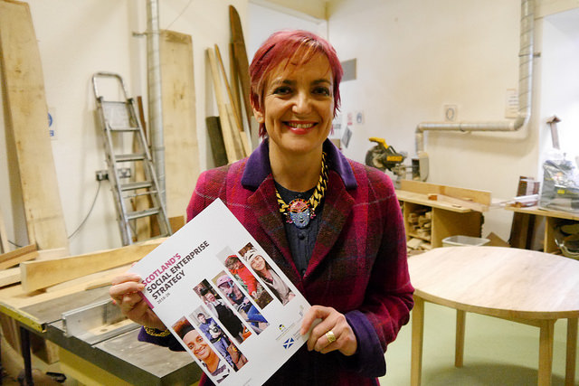 Angela Constance launches Scotland’s first ever dedicated, long-term, Social Enterprise Strategy at Grassmarket Community Project in Edinburgh.