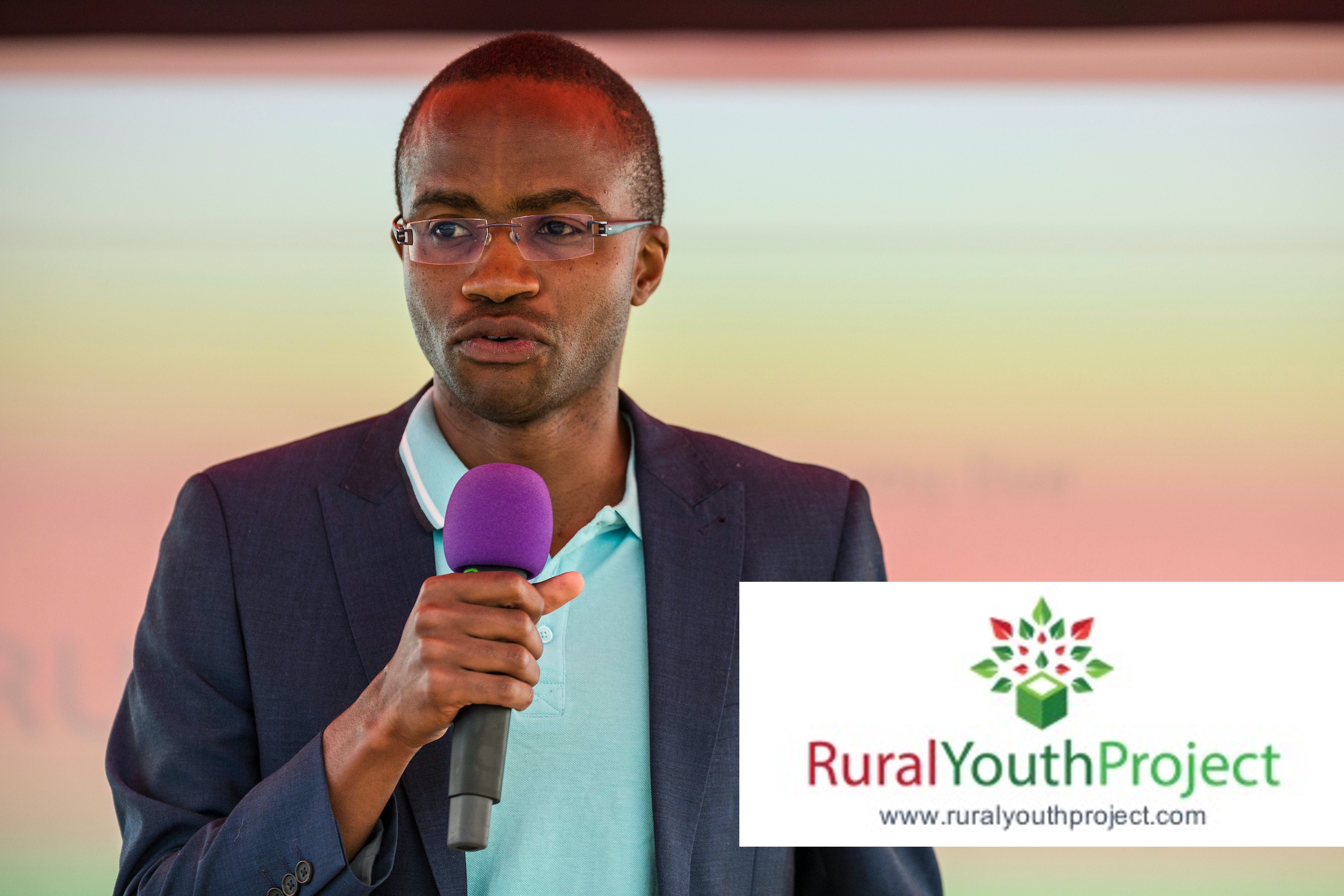 GrowBiz Enterprise Facilitator Bravo Nyamudoka speaking at the Rural Youth Project Ideas festival 2018