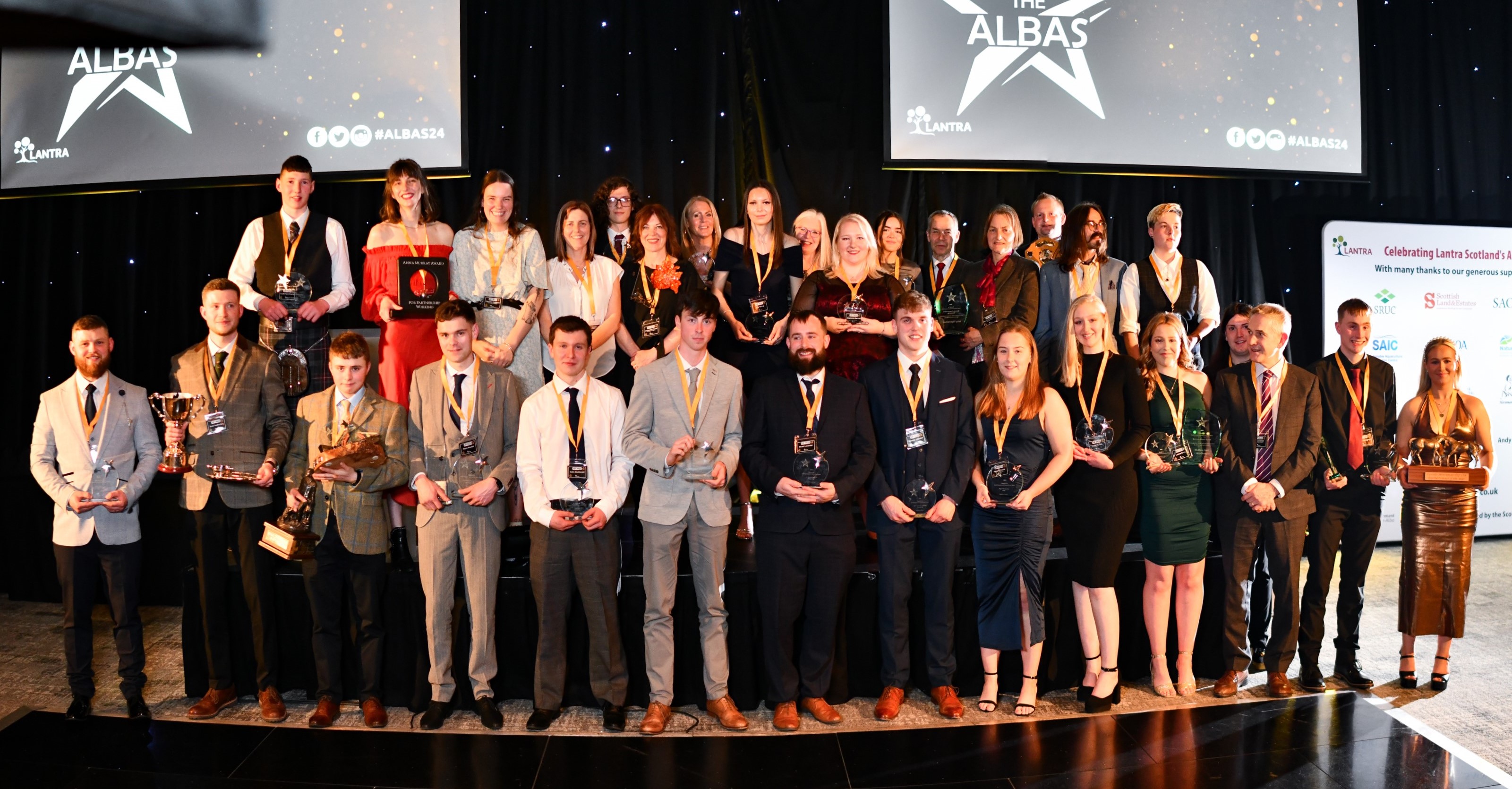 Group shot of all the winners and runners up of the ALBAS 24