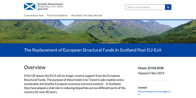 screenshot of Scottish Government consultation website