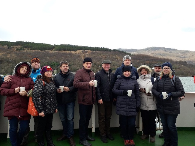 The Estonian group on the ferry