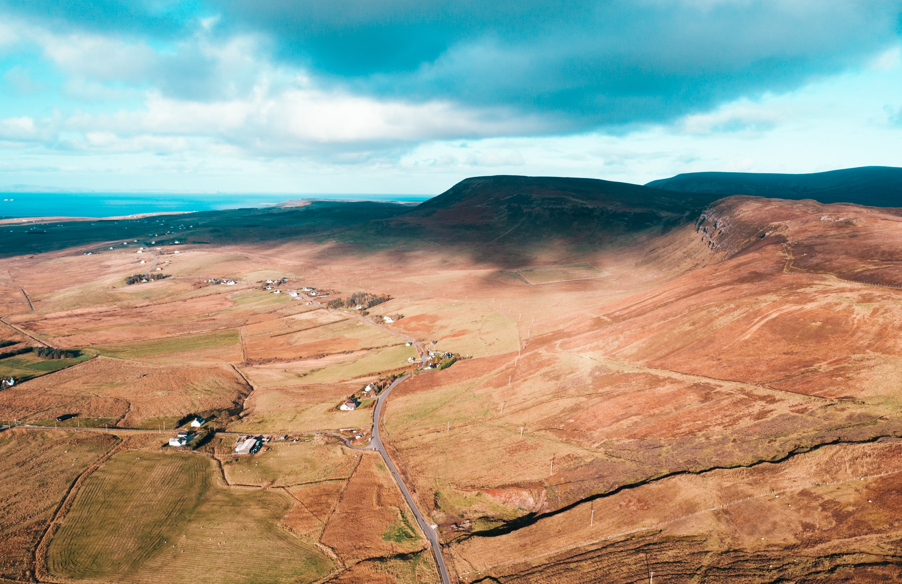 Bird's view over Scottish Highlands