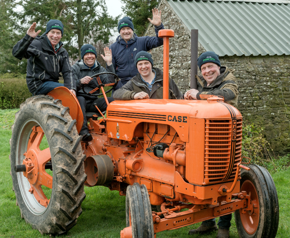  Royal Marines on a farm in Angus  - pictured round tractor 