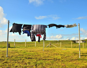 Clothes line on Croft in the Western Isles of Scotland