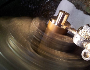 Circle of brass revolving at high speed