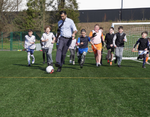 First Minister Humza Yousaf announces to support families as he visited Ayr United Football Academy’s holiday club.