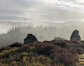 Hilltop cairns in rural Perthshire