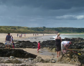 Families on beach
