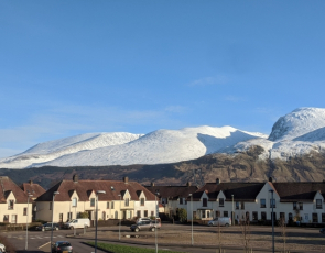 Fort William with hills in the distance