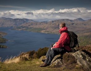 Person sitting at top of Ben A'an