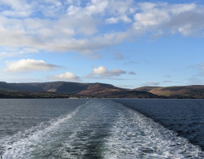 View from ferry leaving Arran