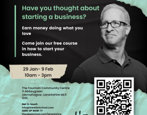 Rebel Business School Lanarkshire event flyer