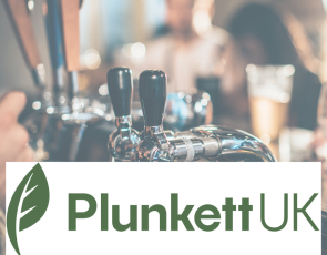 Plunkett UK logo with bar scene in background
