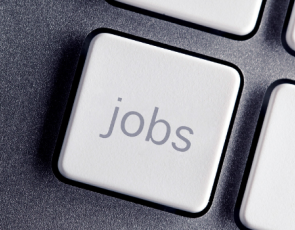 'jobs' written on keyboard key
