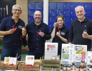 Picture shows Richard Boddington from The Hub G63, Killearn based producer Gary McAlpine from Foragers Foods, Ruth Glasgow from The Hub G63 and Mark Ruskell MSP.