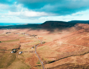 Bird's view over Scottish Highlands