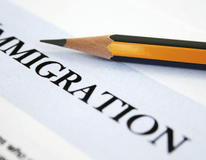 pencil with word 'immigration'