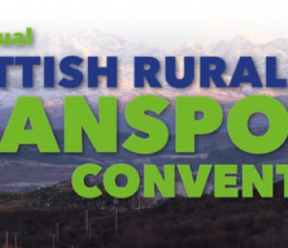 Scottish Rural Transport Convention text over rural landscape