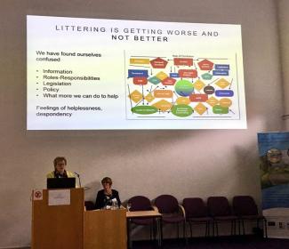 Presentation being given at Litter Summit