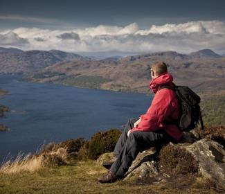 Person sitting at top of Ben A'an
