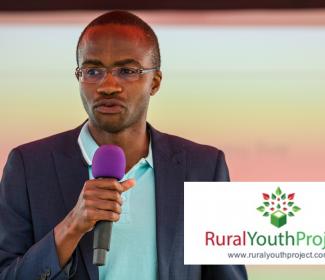 GrowBiz Enterprise Facilitator Bravo Nyamudoka speaking at the Rural Youth Project Ideas festival 2018