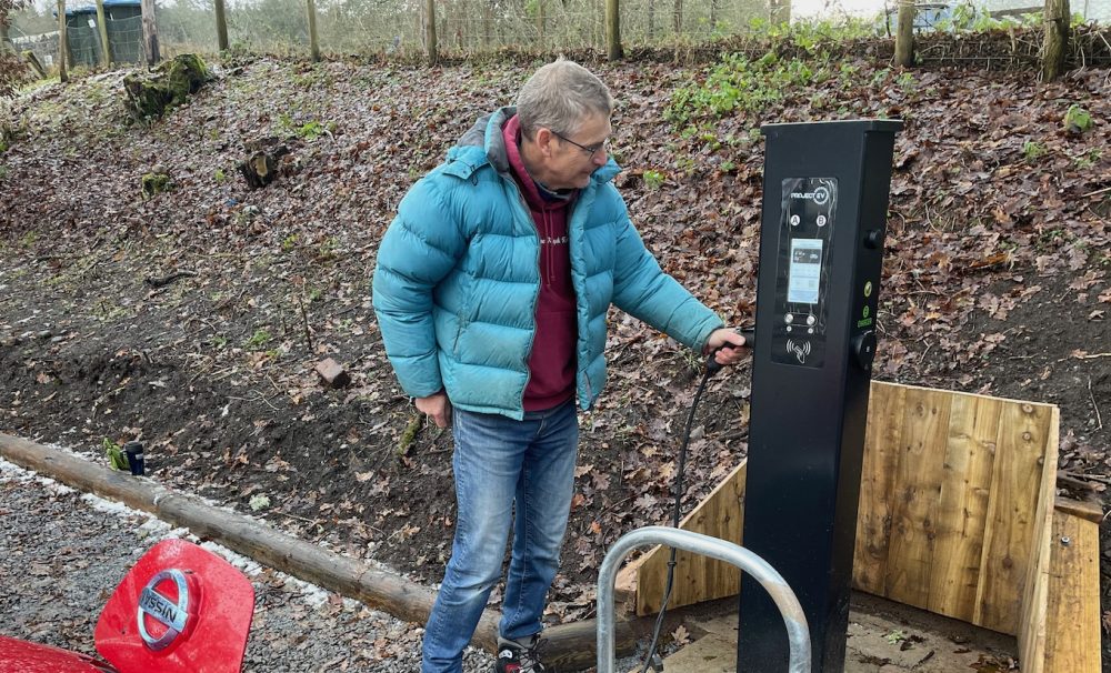 Customer using charging point