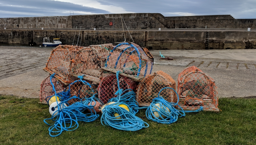 Stacked lobster nets