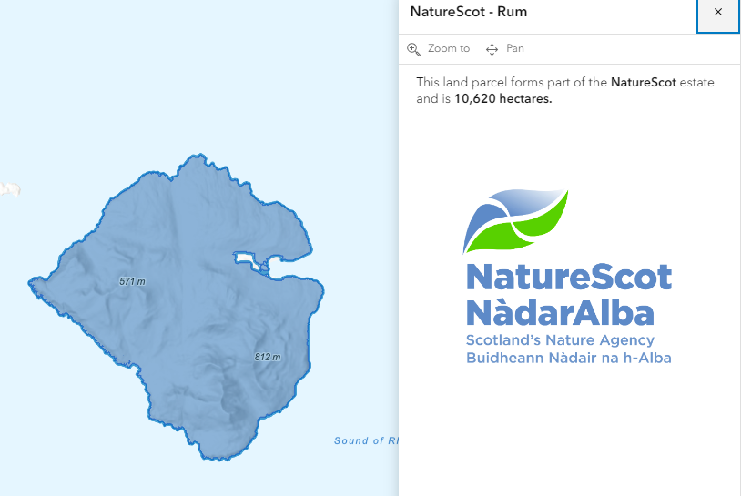 Map image of Rum - Nature Scot Onwership - Example from Mapping