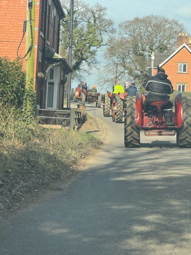 Catching up with the local tractor club on our route out of Shropshire.