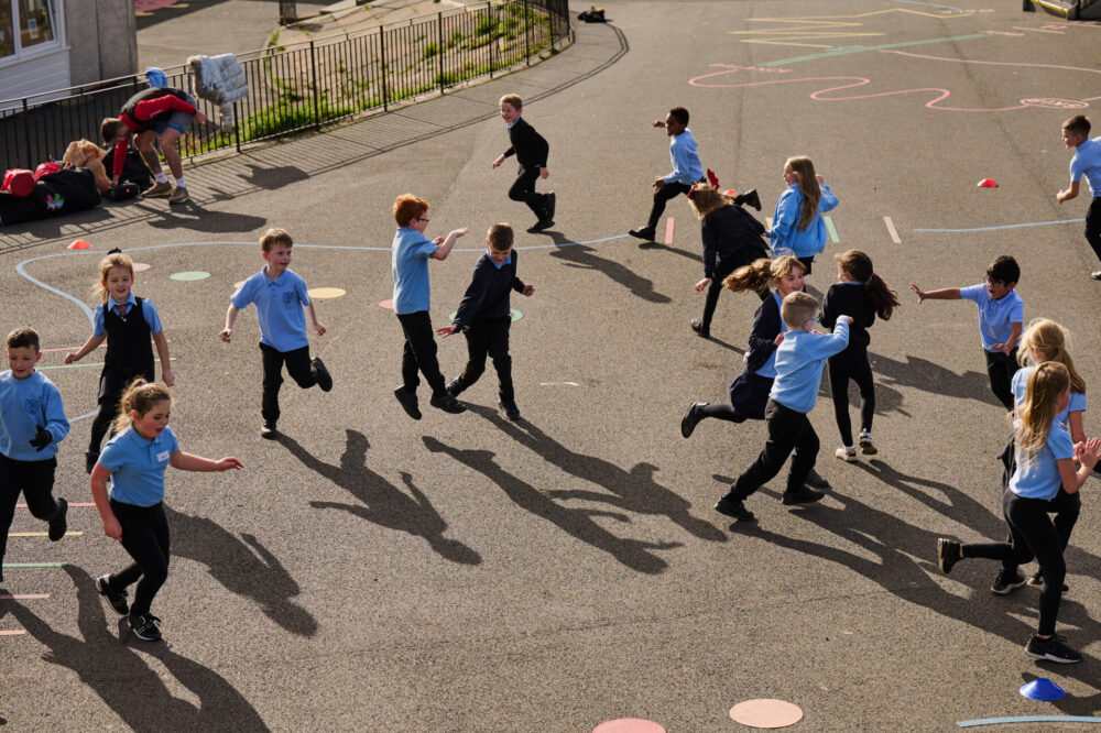 School playground children playing