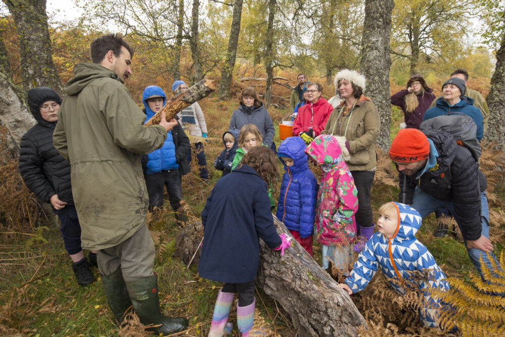 A gathering of the local community for a ‘beaver day’, organised by Northwoods partner, The Abriachan Forest Trust. Hosted by South Clunes Farm, near Inverness.