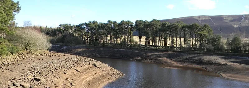 Image of reservoir with low water levels