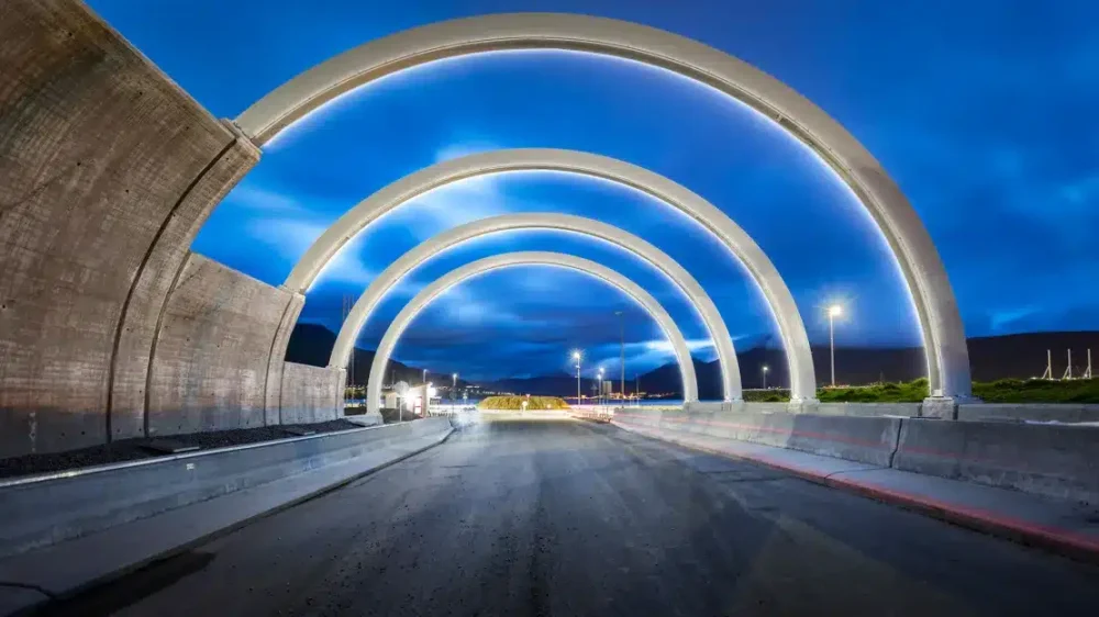 Eysturoy-Tunnel entrance in the Faroe Islands