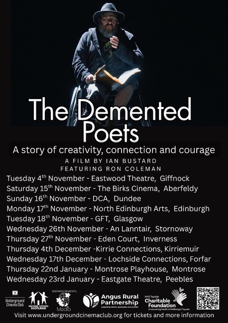 Poster advertising "The Demented Poets" film